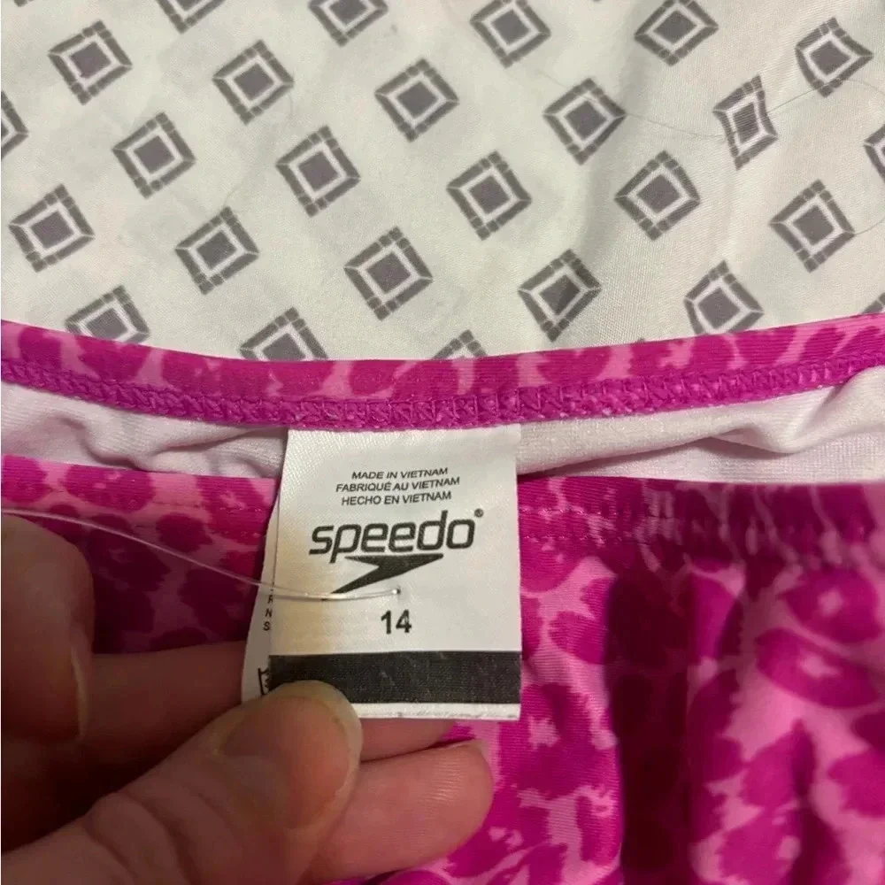 Speedo Size 14 Sporty Splice Pink Tropical bottoms